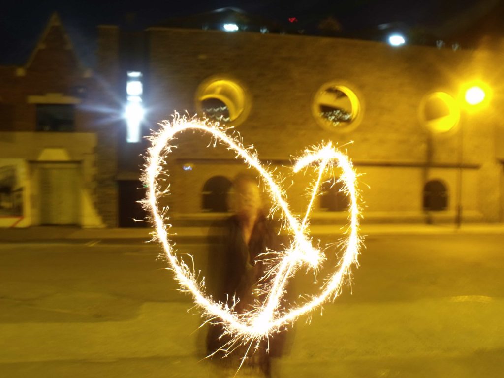 Light painting of a heart